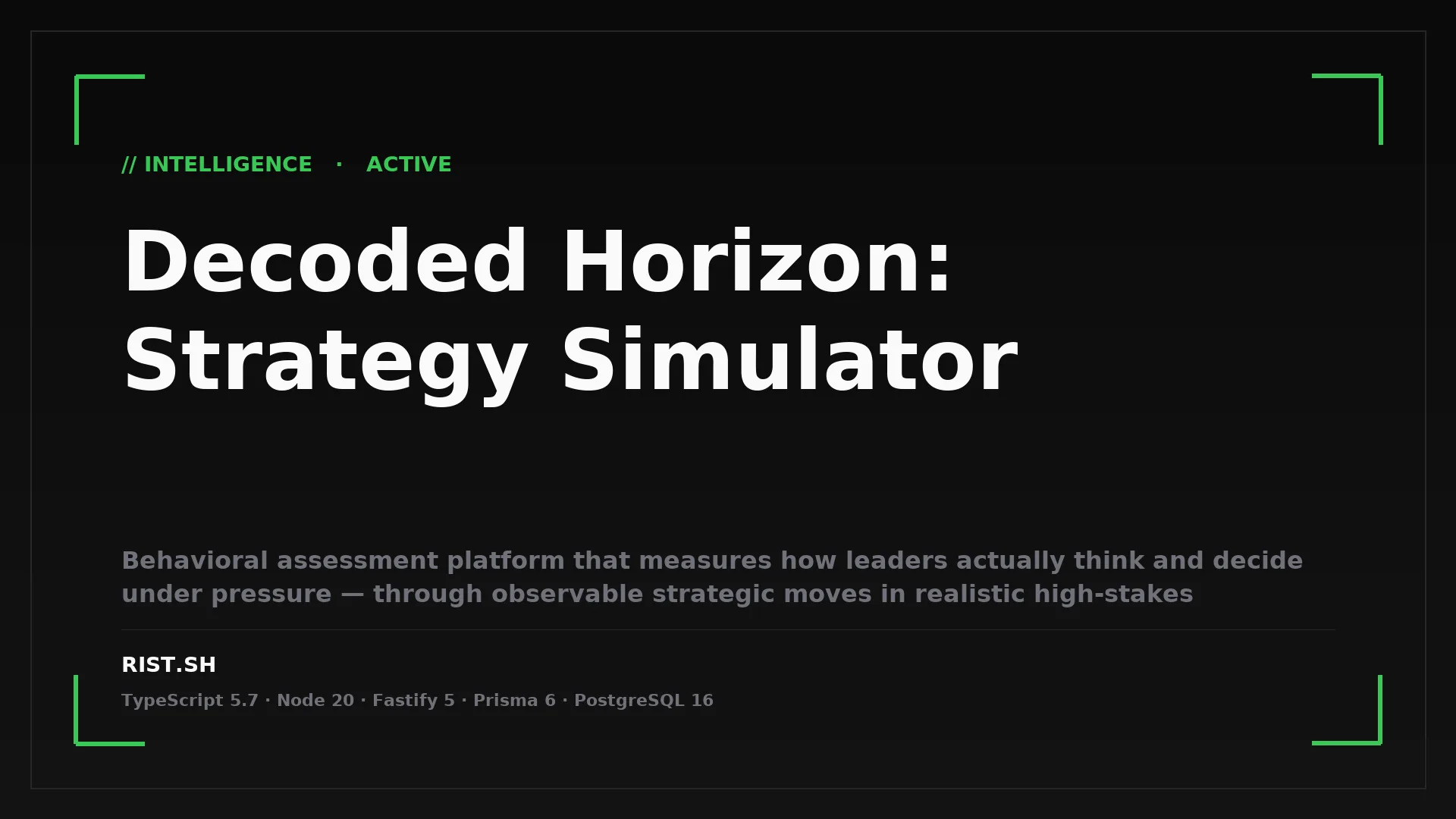 Decoded Horizon: Strategy Simulator