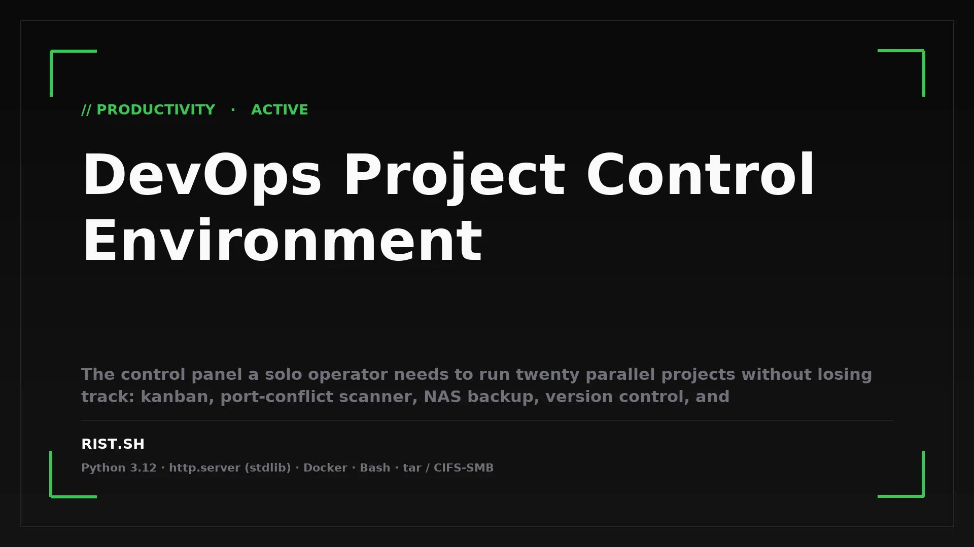 DevOps Project Control Environment