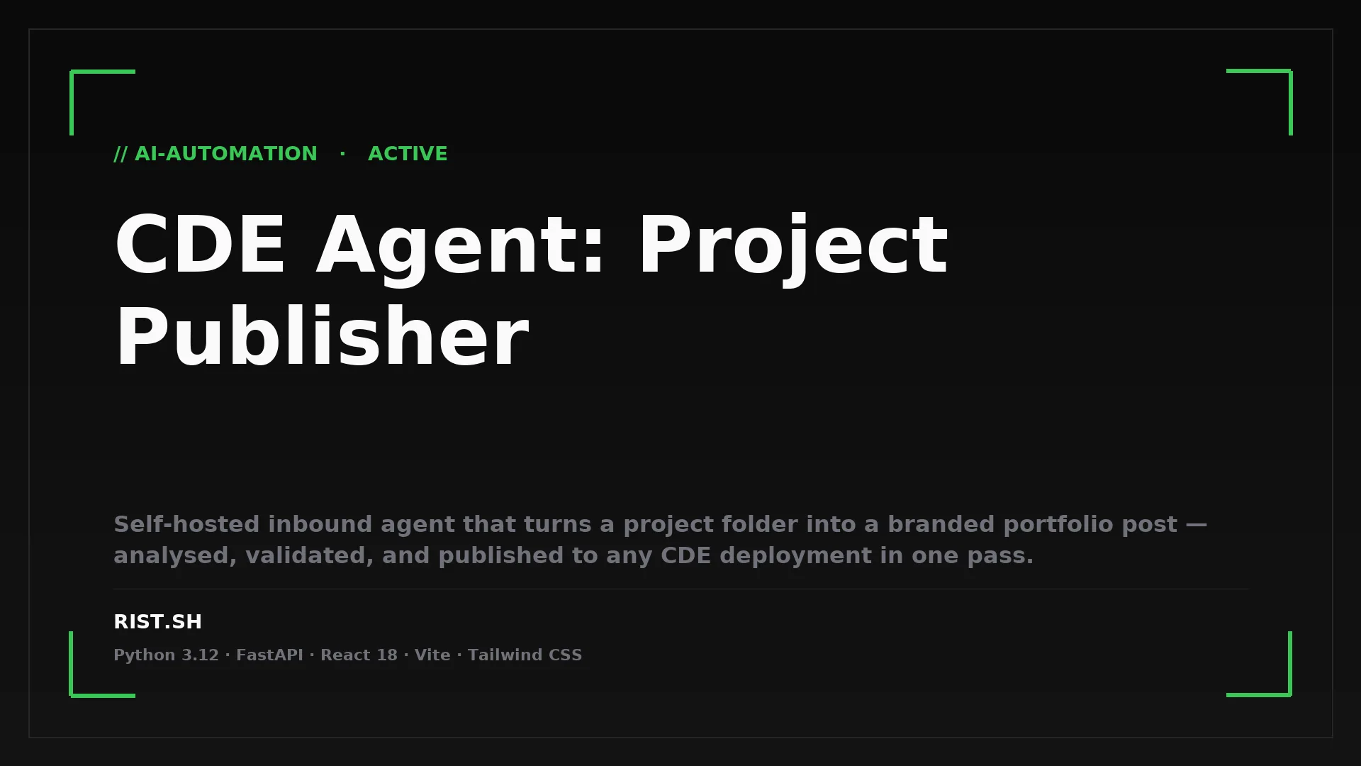 CDE Agent: Project Publisher