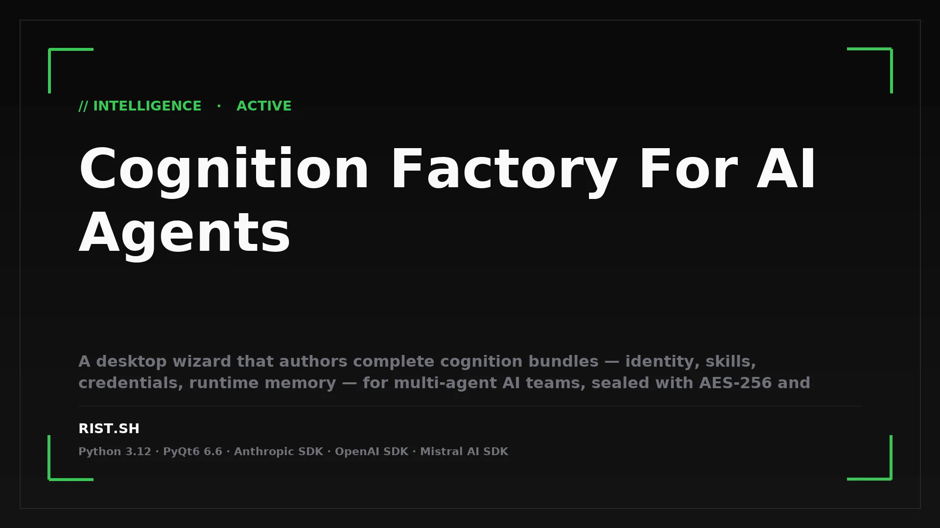 Cognition Factory For AI Agents